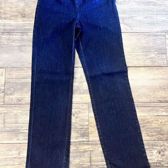 Ann‎ Taylor Vintage High Waist Side Zip Straight Leg Blue Jeans Size 2 90s Y2K - Picture 1 of 9